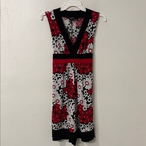 Byer California Red and Black Floral Midi Dress 90’s Y2K